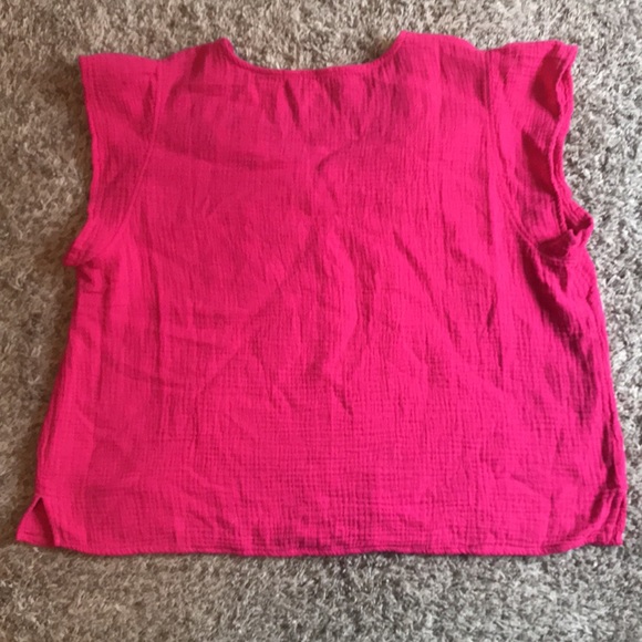 three dots fuchsia double gauze top size XXL - Picture 2 of 6